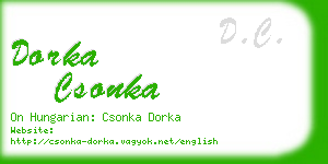 dorka csonka business card